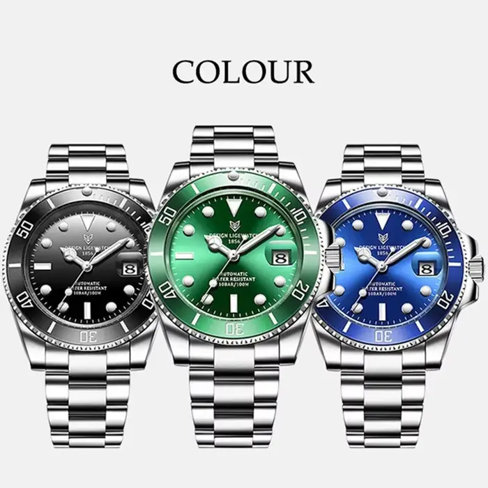 LIGE Top marque de luxe montre automatique pour hommes mode étanche Sport