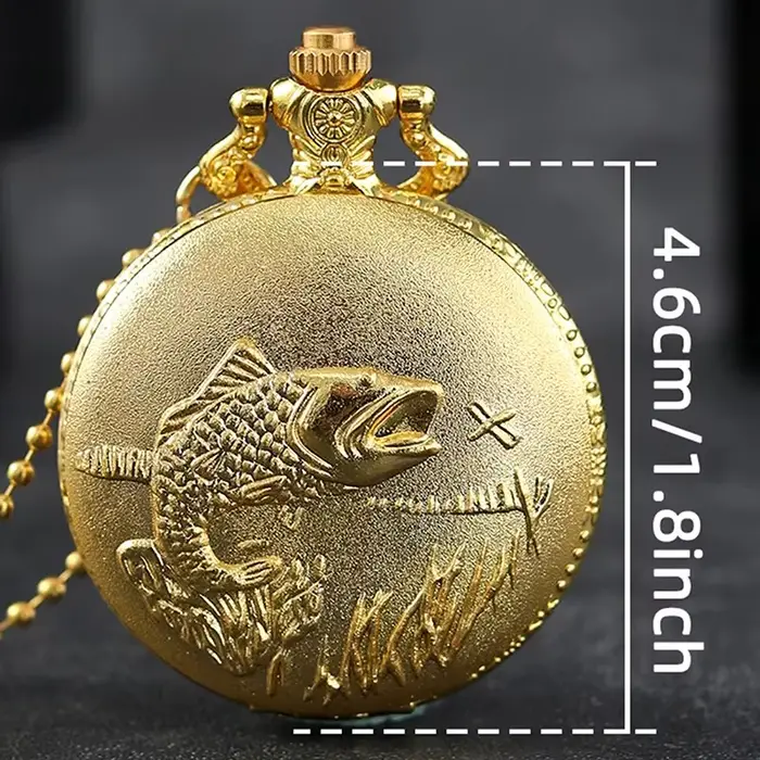 Meilleurs cadeaux montre de poche à Quartz en or de luxe Design poissons collier pendentif montre de