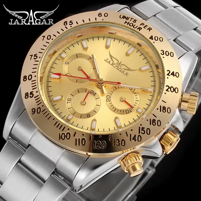 Montre Jaragar luxe multifonctionnelle automatique homme vintage résistante à l'eau multifonctionnelle occasions spéciales