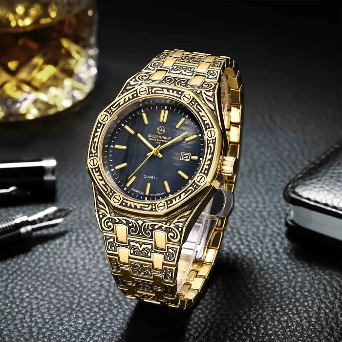 Carve Vintage montres classique vert eau fantôme table étanche graver copie montre à Quartz bracelet livraison gratuite