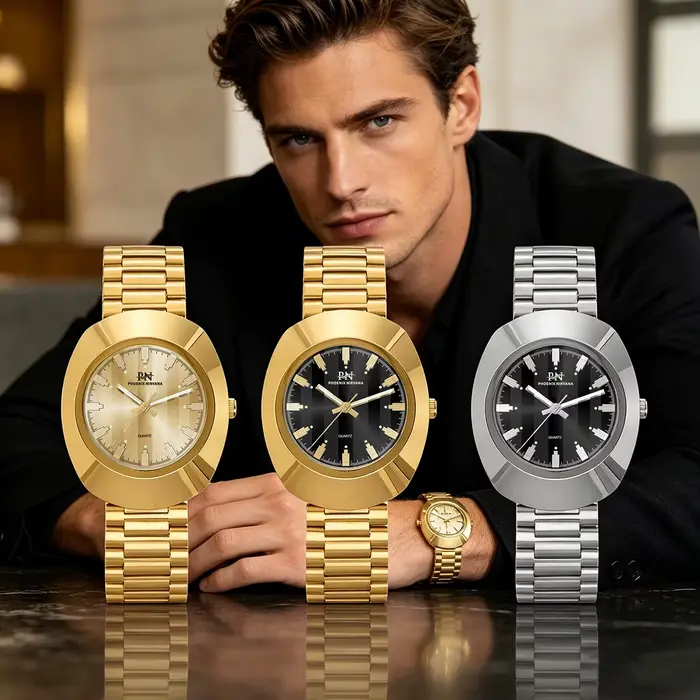 Montre à quartz rétro PN PHOENIX NIRVANA pour homme