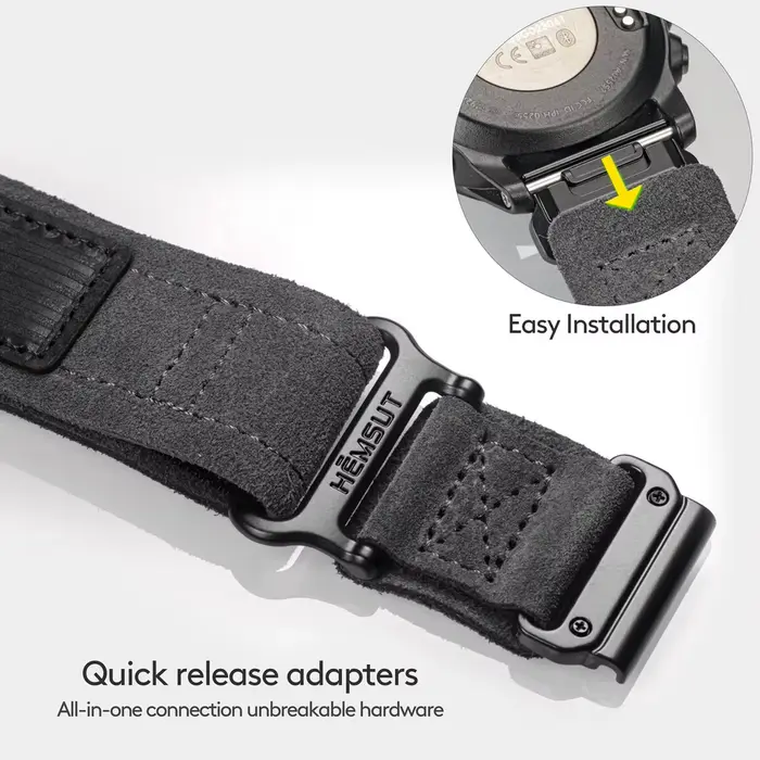 JAMEKER pour bracelet de montre en cuir Garmin Quickfit 20 22 26mm