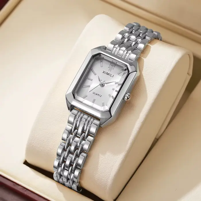 Mode Rectangle femmes montres dames bracelet en acier inoxydable
