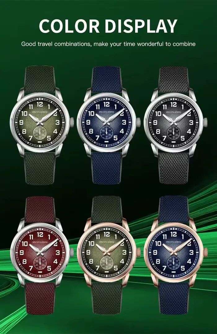 Specht & Söhne nouvelles montres mécaniques automatiques pour hommes japon C3 montre de sport en cristal saphir lumineux ﻿ 5Bar étanche