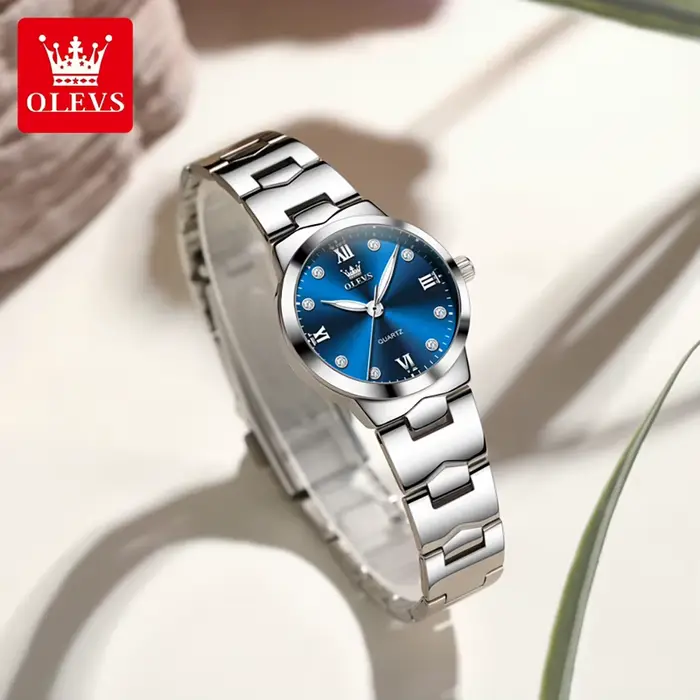 Montre OLEVS 3735 Elegance à mouvement quartz certifiée CE pour femmes avec cadran diamanté et fonction lumineuse HD pour occasions spéciales