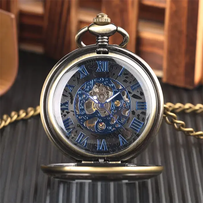 Montre de poche mécanique vintage pour hommes et femmes