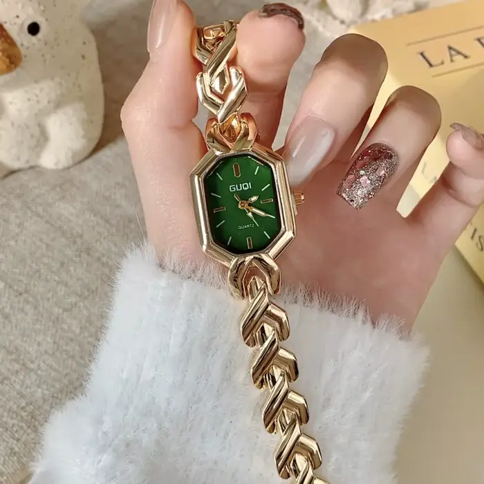 Mode vert carré femmes montres dames montre à Quartz femme or montre-bracelet décontracté dame horloge Relogio Feminino