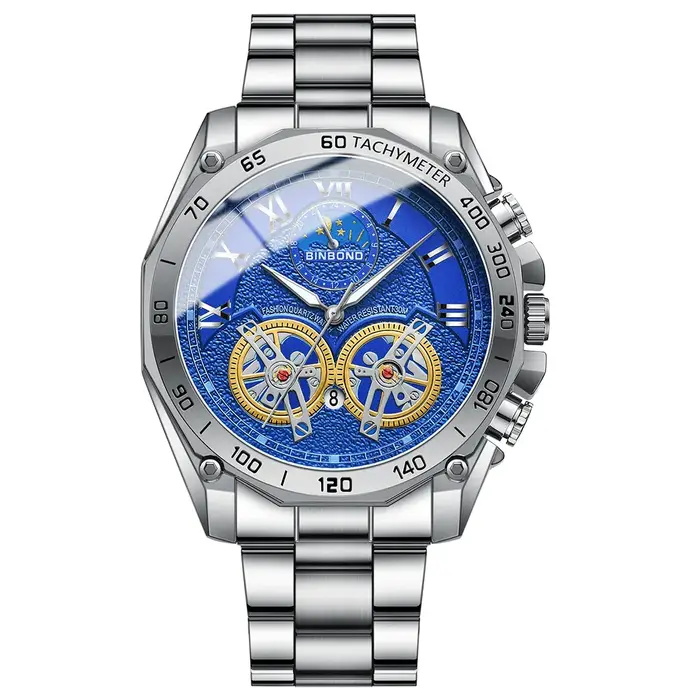 BINBONG Top marque montres de luxe pour hommes mode créative en acier inoxydable Quartz horloge mâle décontracté