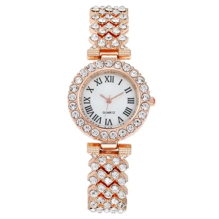 Montre de luxe en strass pour femme, ensemble montre et bracelet tendance, montre féminine, Relogio 