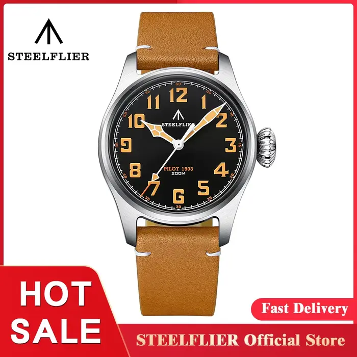 STEELFLIER officiel SF740V nouvelle série pilote à Quartz suisse C3 lumineux 200M étanche mouvement VH31 montre d'affaires de mode pour hommes