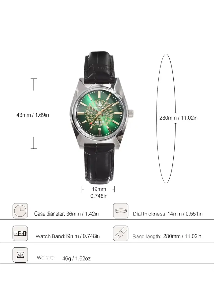Shanghai 7120 Montre mécanique pour homme – Style business rétro à remontage manuel de 36 mm