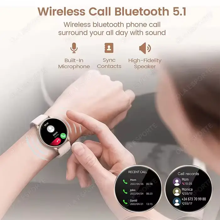 Montre Intelligente Ola Esporte Avec Surveillance de Fréquence Cardiaque Bracelet en Gel de Silice Compatible avec Android et iOS Pour Hommes et Femmes Occasions Spéciales Sportives et Voyage