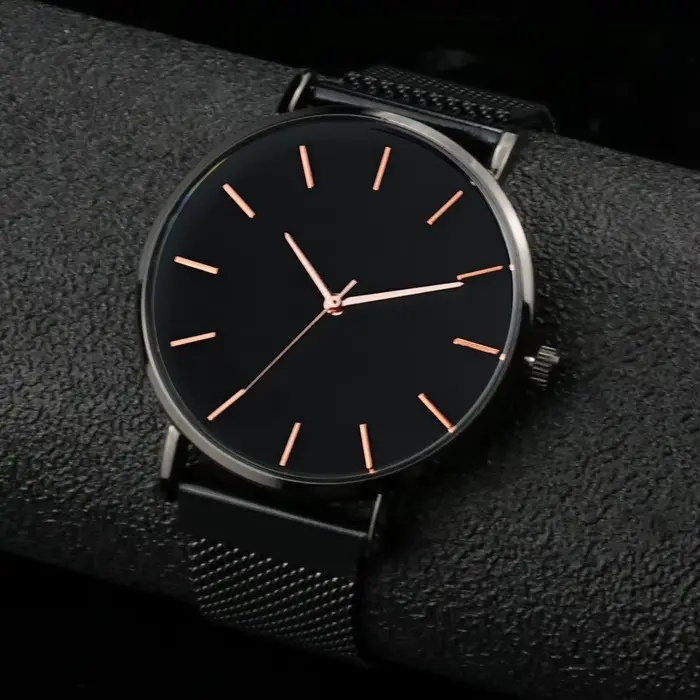 Top marque femmes montres de luxe en métal maille Simple