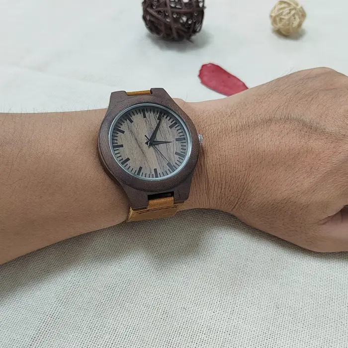 Montre-bracelet en bois pour homme