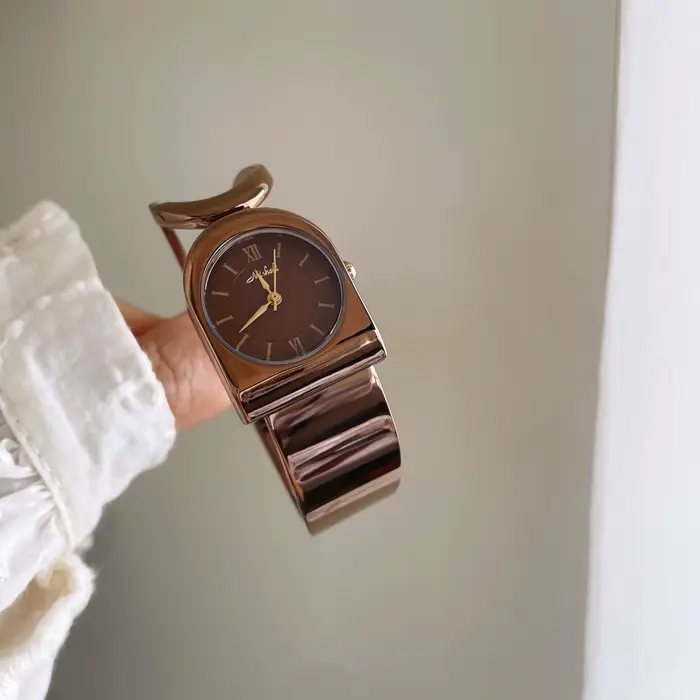 Montre bracelet marron de luxe 2026 nouvelle collection quartz pour femmes occasions spéciales élégantes