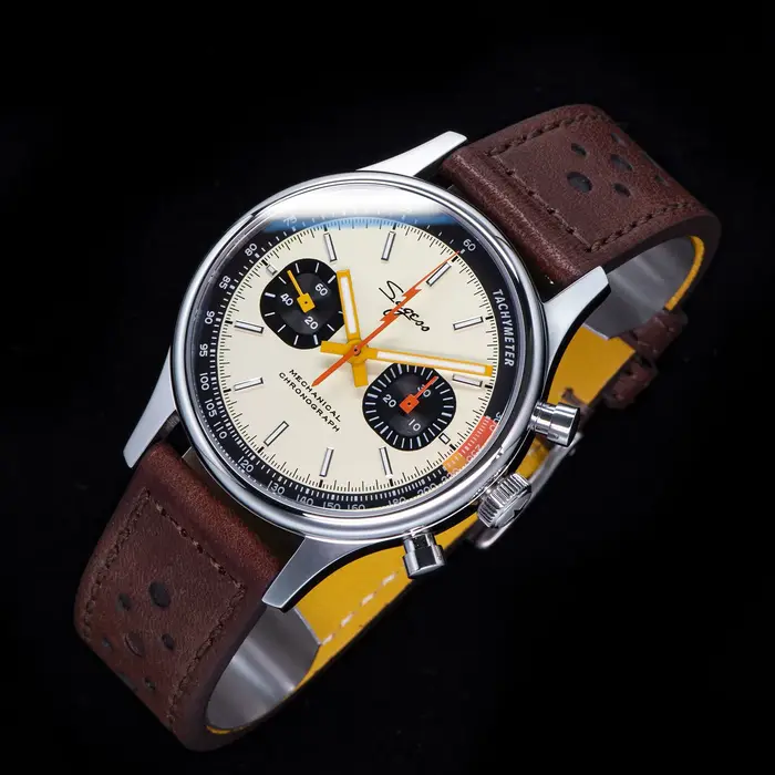 Sugess montre pour hommes chronographe montres mécaniques Tianjin ST19 mouvement à col de cygne pilote