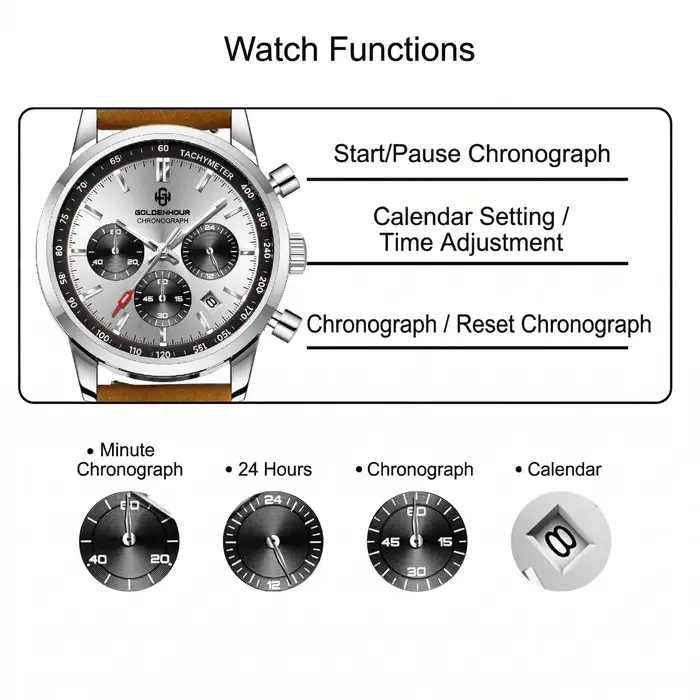Montre de luxe pour hommes GOLDENHOUR
