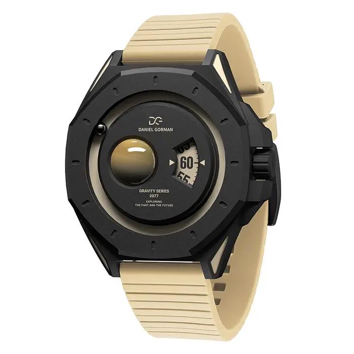 Montre à quartz pour homme Daniel Gorman Gravity Series - Cadran bleu glace Uranus