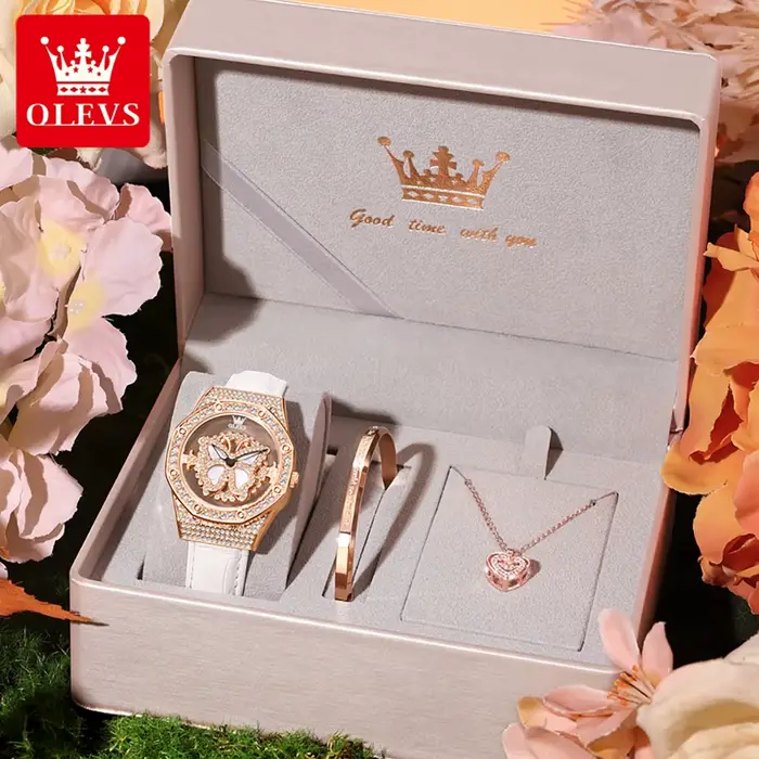 OLEVS 9996 montre à Quartz pour femmes Top marque mode femme montre-bracelet papillon luxe étanche Original en cuir robe montres