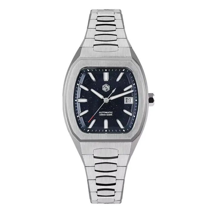 San Martin 39.5mm Tonneau luxe hommes montre cadran minéral sport décontracté PT5000 SW200 automatiq