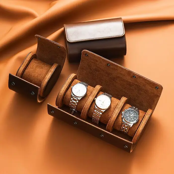 Étui de voyage de luxe en cuir PU pour montres, boîte de rangement pour montres pour hommes avec 1/2/3 emplacements, organisateur de présentation de montres
