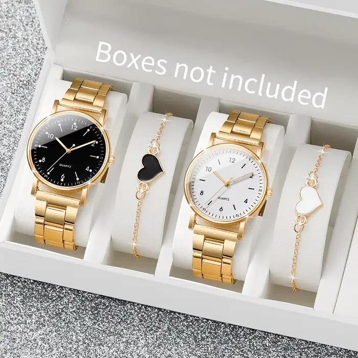 2/4 pièces mode cadran arabe femmes montres Simple Quaretz montre-bracelet avec Bracelets ensemble Reloj Mujer (sans boîte)