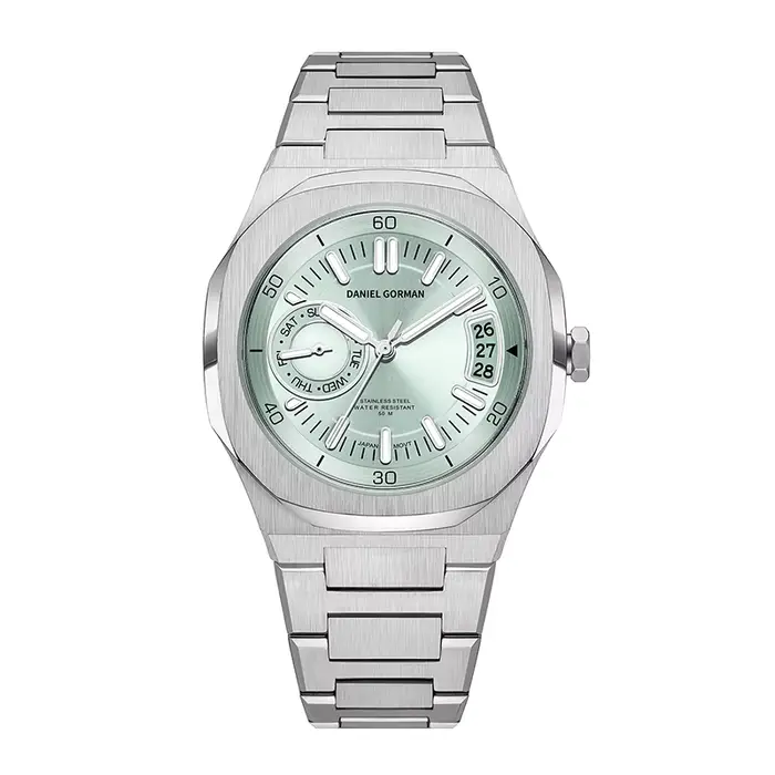 DANIEL GORMAN Original montres carrées pour hommes Date en acier inoxydable homme montre lumineuse é