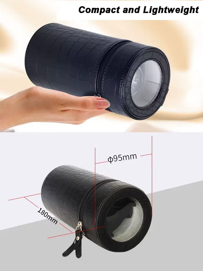 Remontoir de Montre Automatique Portable Boîte en Cuir PU Design Élégant Pour Collectionneurs Montres Voyage Occasionnels