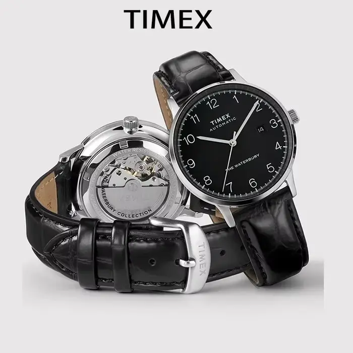 Montre automatique TIMEX pour homme, montre de luxe avec calendrier, bracelet en cuir véritable, montre automatique