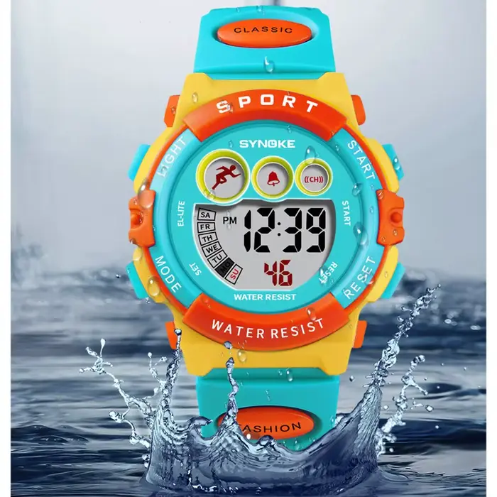 SYNOKE Montre de Sport Électronique Étanche pour Enfants Horloge Numérique avec Chronomètre et Fonction Alerte Occasions Spéciales Garçons Filles