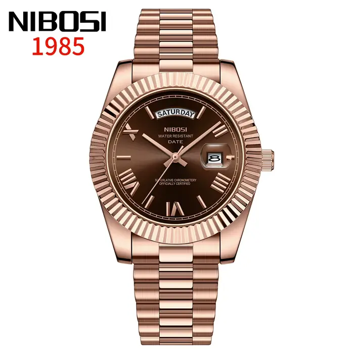 NIBOSI marque originale en acier inoxydable montres à Quartz pour hommes de luxe affichage de la Dat