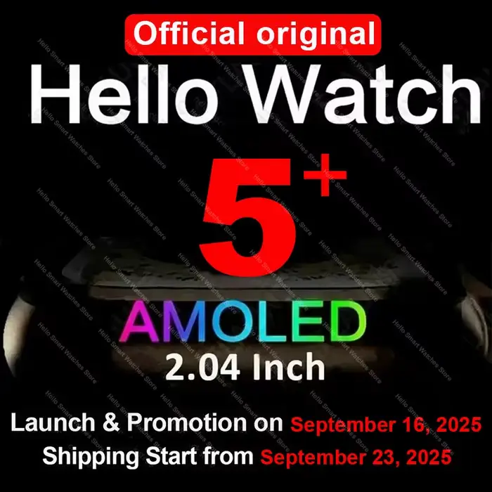Smartwatch 2026 Original Hello Watch 5 Plus ULTRA 3 49mm AMOLED 4G ROM NFC DeepSeek GPS boussole Bluetooth appel horloge hommes femmes