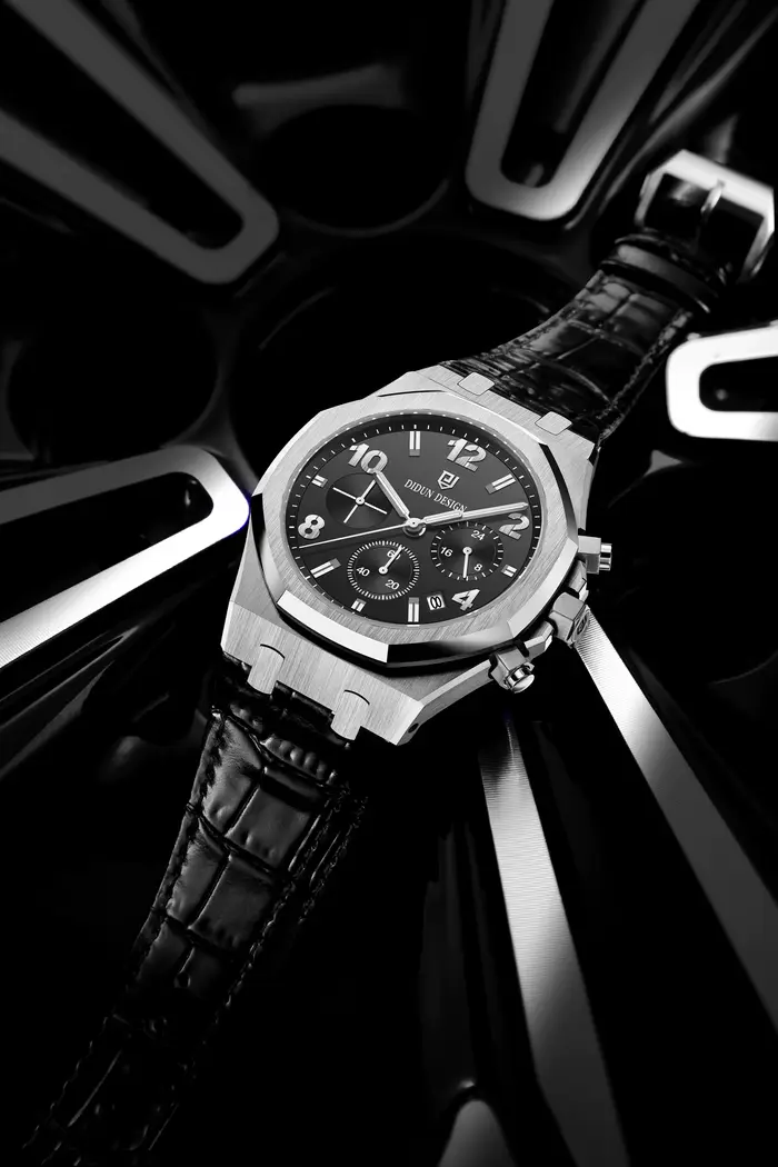 Montres chronographes de luxe pour hommes, montre de sport à quartz en acier inoxydable, montre-bracelet pour homme d'affaires, étanche