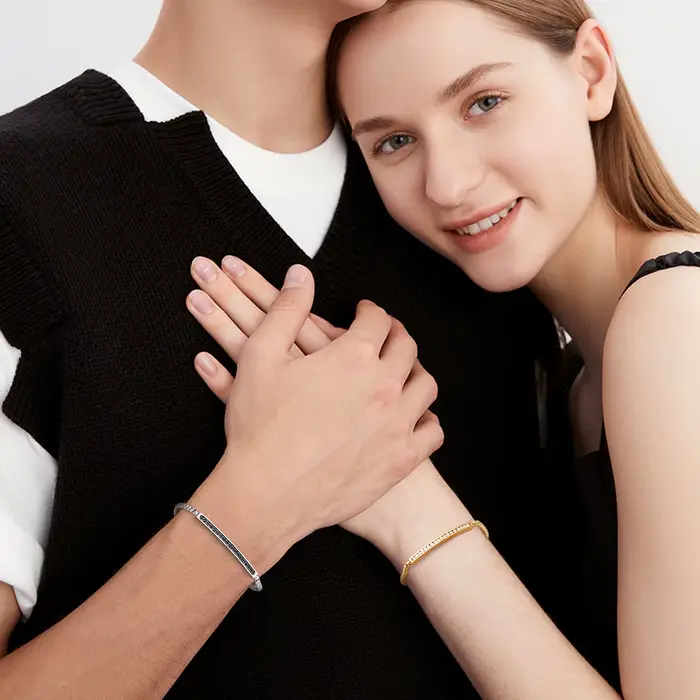 Zunderly-Bracelets de perles carrées pour hommes et femmes