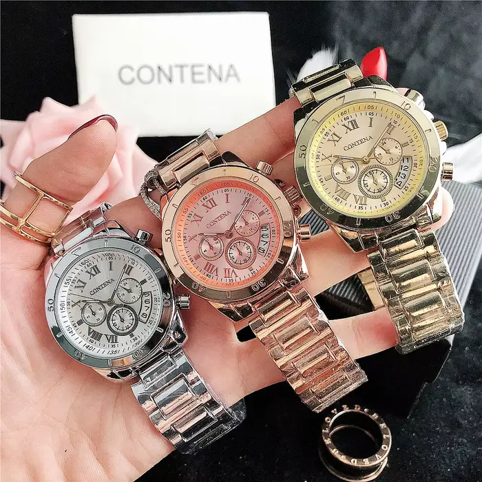 Montre de luxe en or pour femmes avec mouvement quartz et fermoir pliant élégante pour occasions spéciales comme anniversaires et Noël