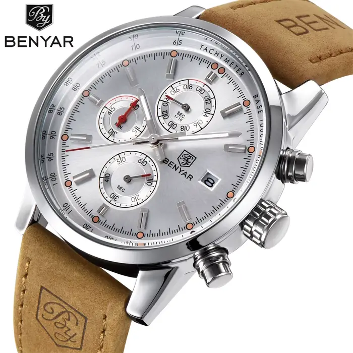 BENYAR Chronographe dehors Hommes Montres Top Marque De Luxe Montre À Quartz Horloge Tous Poquinze Travail Étanche
