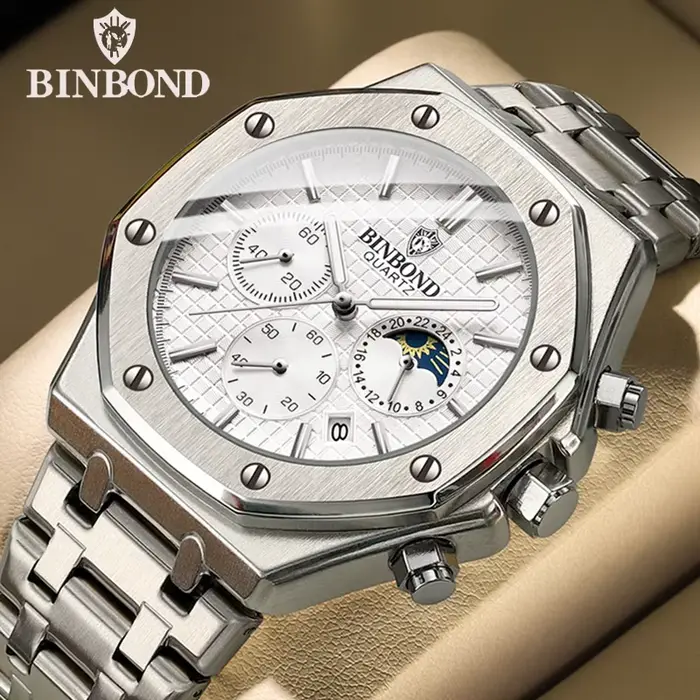 Montre à quartz de luxe étanche pour homme