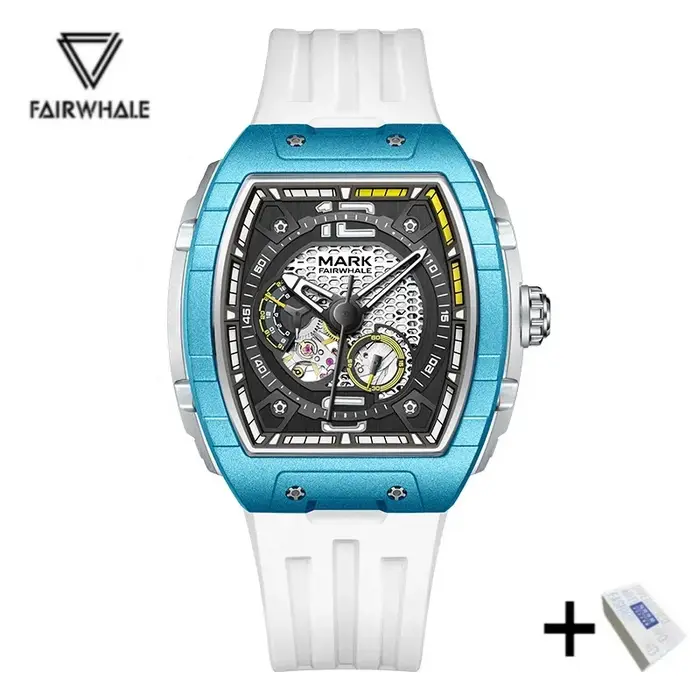Mark Fairwhale 6002 mouvement automatique Tonneau cadran lumineux étanche mode montres mécaniques pour hommes Relogios Masculino