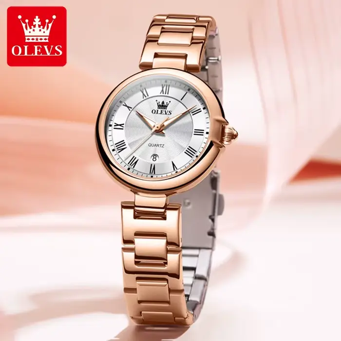 OLEVS montres pour femmes élégant mode or Rose Original montre-bracelet à Quartz étanche lumineux Date montre pour dame tendance décontracté