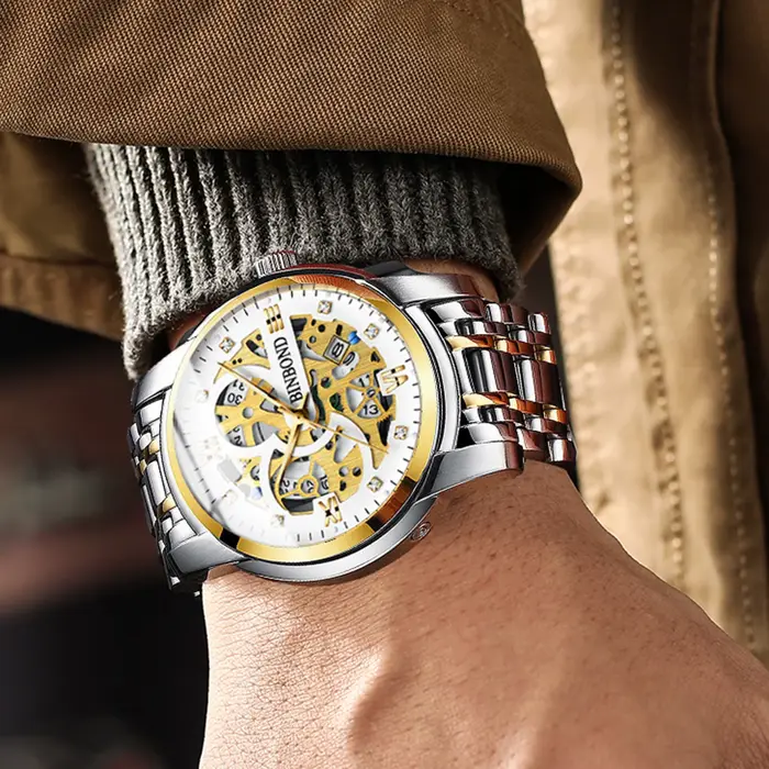 Montres à quartz précises et ajourées de la marque BINBOND pour hommes