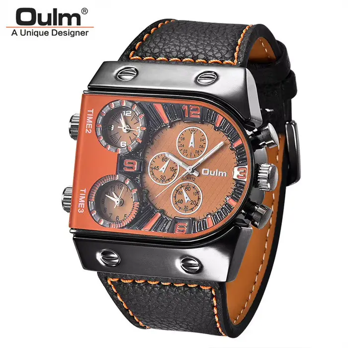 Oulm – montre de luxe en cuir pour hommes
