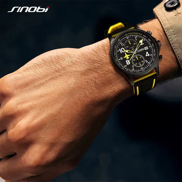 Nouveau SINOBI Design créatif avion chronographe montres pour hommes Original genève calendrier homme