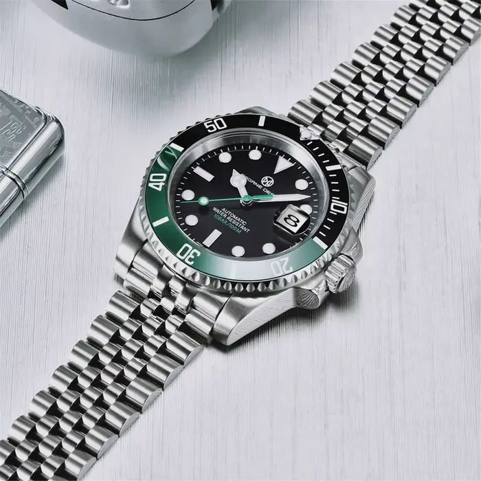 PAGRNE DESIGN NH35 montre mécanique automatique 41mm saphir cristal acier inoxydable étanche 10Bar