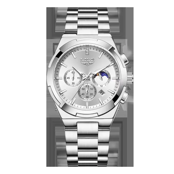 Montre homme LIGE de luxe, chronographe, étanche, lumineuse, avec date, pour homme, décontractée, en