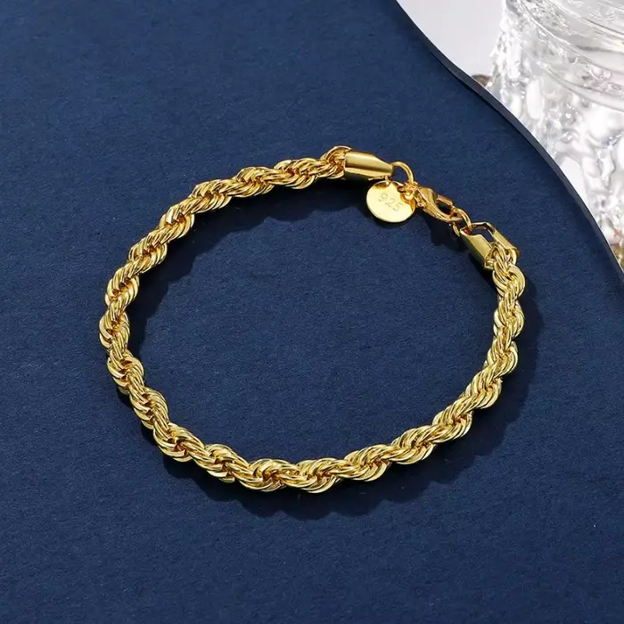 Bracelet chaîne en acier inoxydable de 4MM pour hommes et femmes