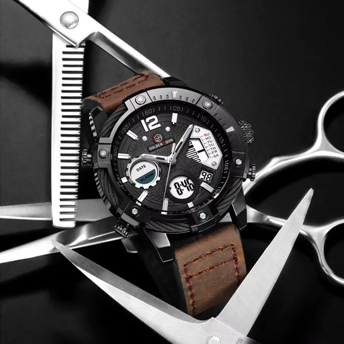 Nouvelle mode hommes montre double affichage militaire sport homme