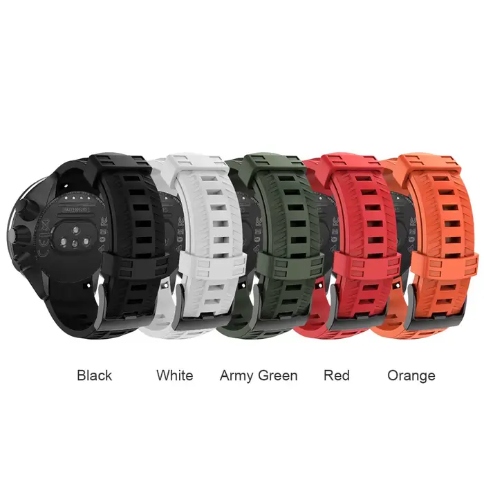 Bracelet de Montre en Silicone Souple pour SUUNTO 9 Baro, 24mm, Accessoire de dehors en Plein Air