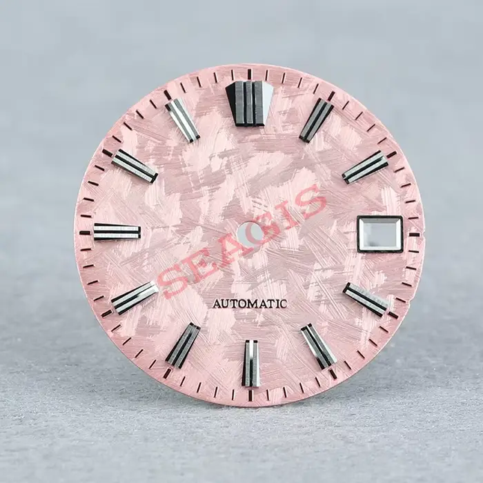 Cadran de montre Seagis bleu glace avec index multi-faces pour femmes et hommes, classique sans logo, ajustable et personnalisable