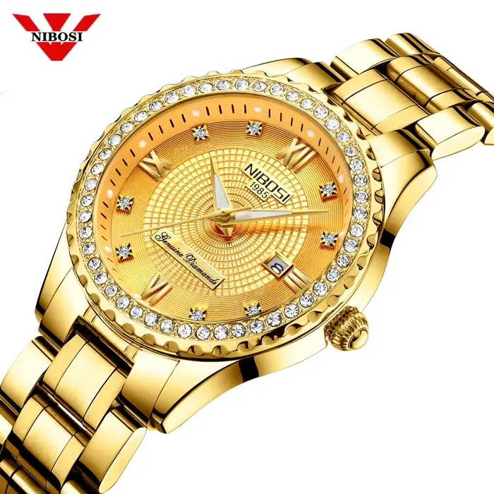 Montre de luxe pour femmes bracelet classique en acier inoxydable or élégante pour occasions spéciales