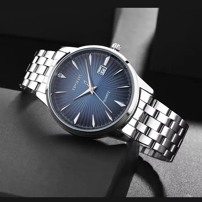 Montre Homme Luxe Mode Affaires Quartz Sport Acier Étanche Occasions Spéciales Noir Bronze Or